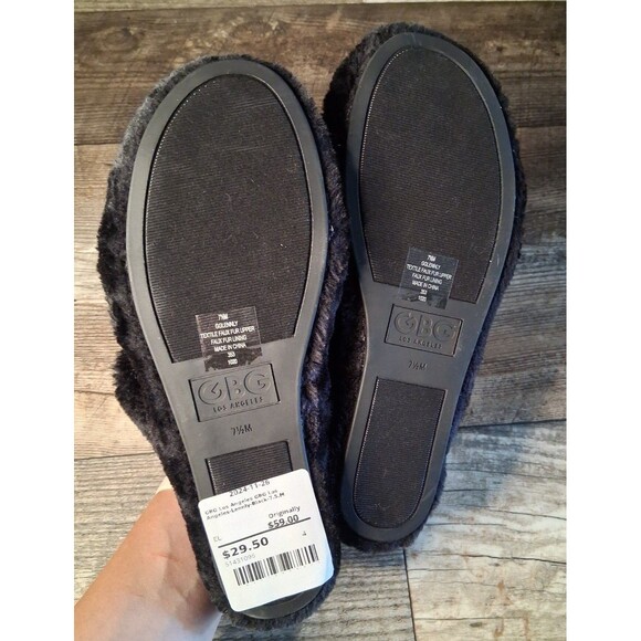 NEW! Women's GBG Los Angeles Lennly Casual Faux Fur Slipper Sandal Slides, 7.5M - Picture 12 of 12